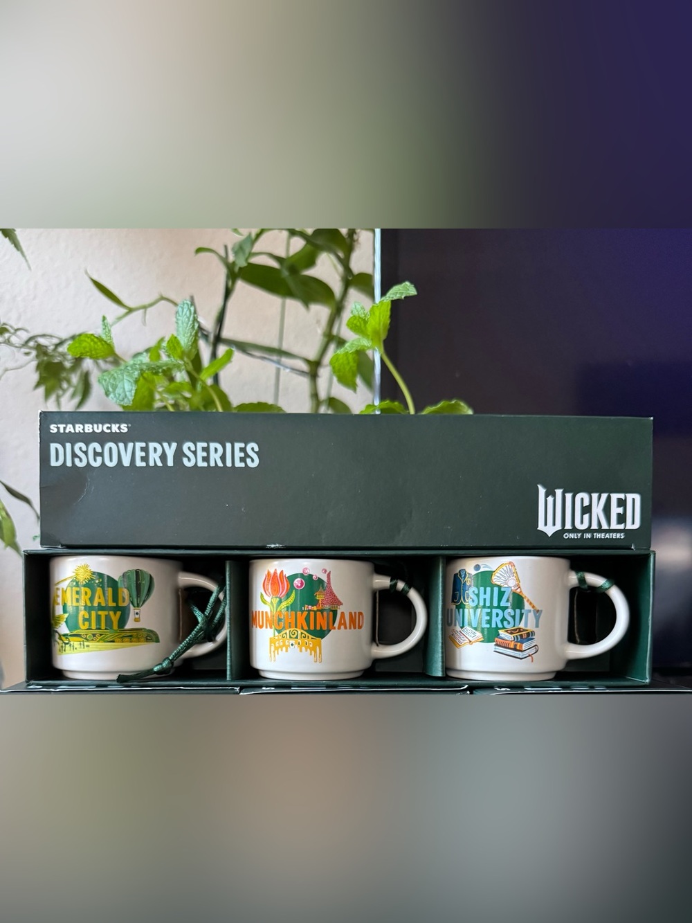 Starbucks Wicked Discovery Series Mini Mug Set - White with Green Accents